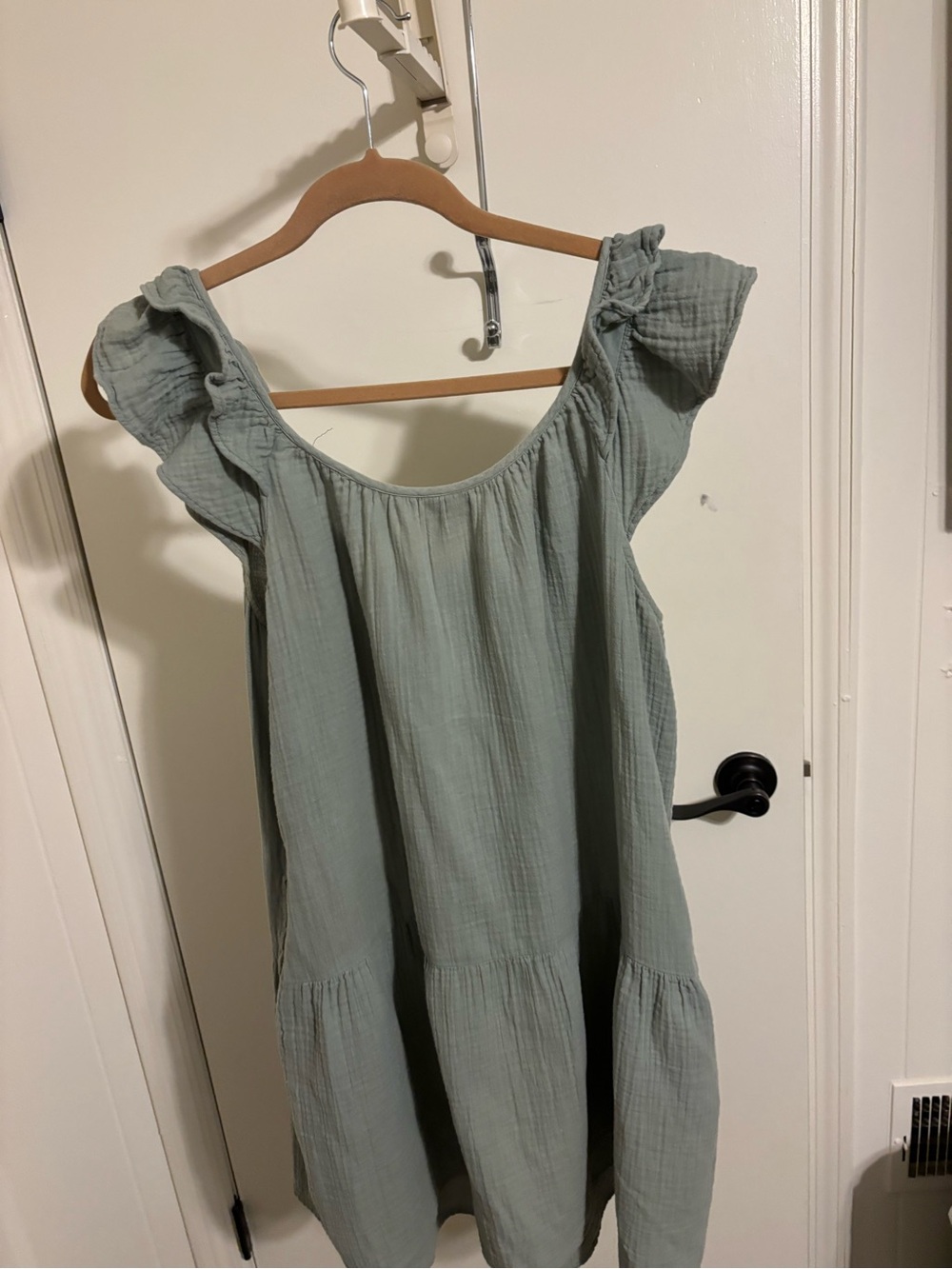 GAP Womens Sage Green Ruffle Sleeve Summer Dress